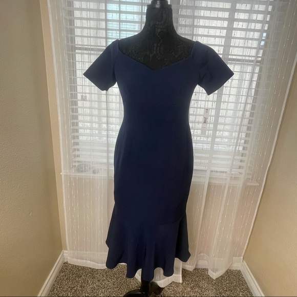 Maggy London Dress Petite Shoulder Cocktail Sheath - Picture 5 of 6